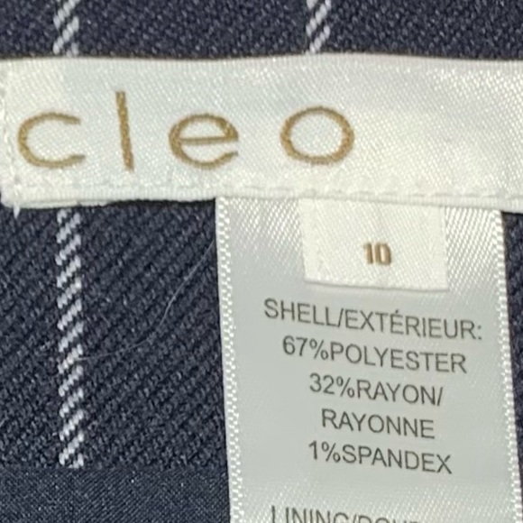 Cleo Navy Blue White Pinstripes Pencil Skirt Size 10 - Picture 11 of 11